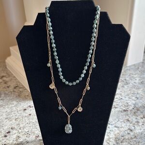 Elegant green and Gold Necklace Set